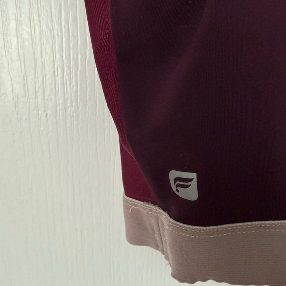 Fabletics Red and Cream Sports Bra with Racerback Design - Picture 6 of 6